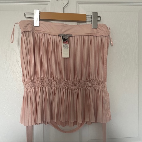 MNG SUIT TALKA Pleated Top Pink Polyester Women’s XS - Picture 4 of 9